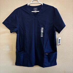 Cherokee Men’s Navy V-Neck Short Sleeves Scrub Top Size Tall XL